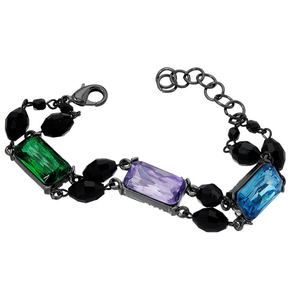 Erickson Beamon Rocks Hematite Crystal Beaded Arcade Brights Bracelet**New!
